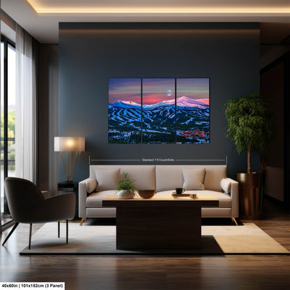 Breckenridge Colorado sunrise picture, Breckenridge wall art, Breckenridge ski resort, moon over Breckenridge, Breckenridge photography