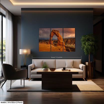 Sunset at Delicate Arch art canvas wall print Arches National Park Utah Ready to hang gift canvas print. Wall Art Office Home Decorations