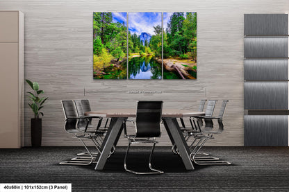 CA Yosemite National Park Half Dome 4 Merced River Clouds Reflections Iconic