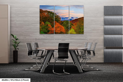 Blue ridge mountains fall picture, Smoky mountains autumn landscape, North Carolina mountains, Appalachia, Smoky mountain art, triptych