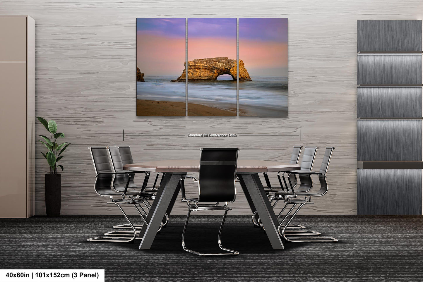 Sunset Santa Cruz Natural Bridge Beach art canvas wall print , Ready to hang home office gift canvas print. Wall Art office Home Decorations