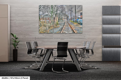 Beacon NY train tracks hdr living room bar cityy rebirth canvas print metal print