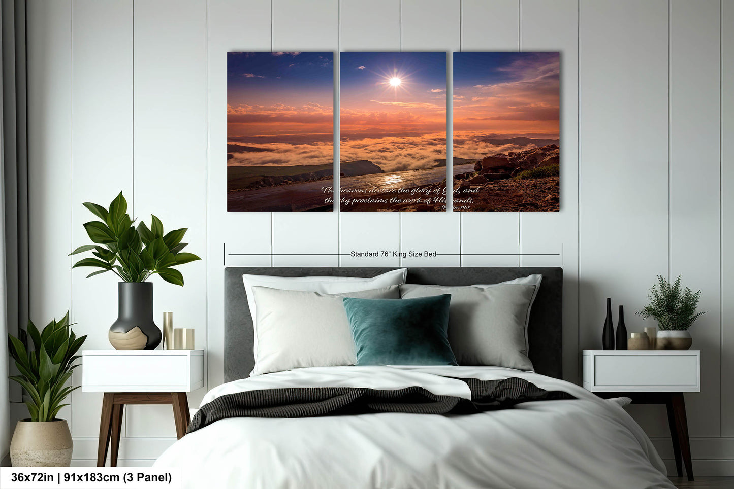 The Heavens Declare the Glory of God, Psalm 19:1 Christian Inspirational Wall Art, Mt. Evans Sunrise, Colorado Landscape,  Scripture Canvas