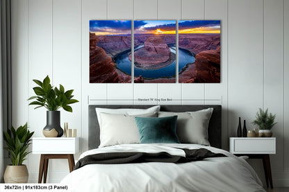 Sunset at Horseshoe Bend, Page, Arizona Fine art Canvas/Metal/Acrylic/Photo Print Wall Art Office Home Decorations Ready to hang