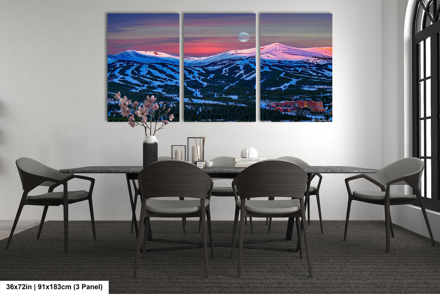 Breckenridge Colorado sunrise picture, Breckenridge wall art, Breckenridge ski resort, moon over Breckenridge, Breckenridge photography