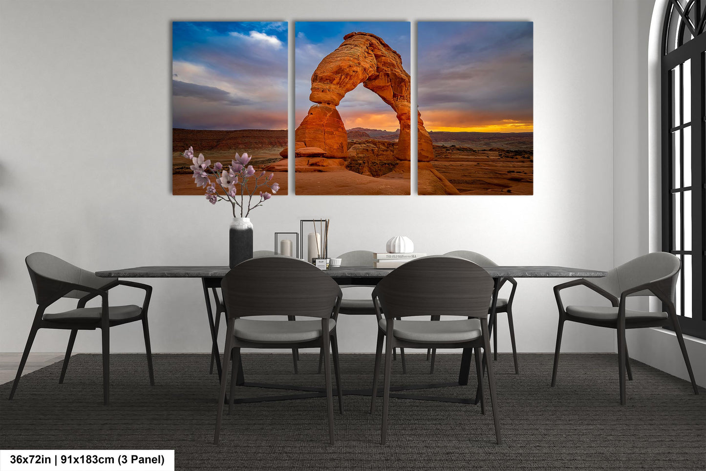 Sunset at Delicate Arch art canvas wall print Arches National Park Utah Ready to hang gift canvas print. Wall Art Office Home Decorations