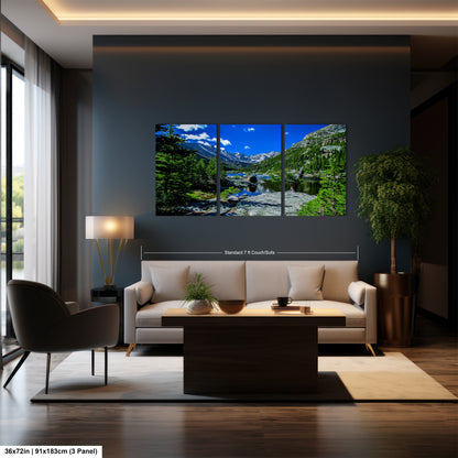 Rocky Mountains canvas, Estes Park Mills Lake print, Rocky Mountain National Park, Colorado lake, mountain lake, large framed artwork
