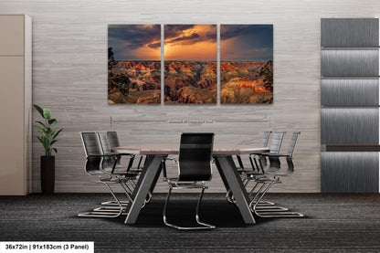 Grand Canyon Lightning, Arizona Art, Red Rock Artwork, Gift, Vibrant Sunset Landscape, Nature Photography Print, Canvas, Metal, Acrylic