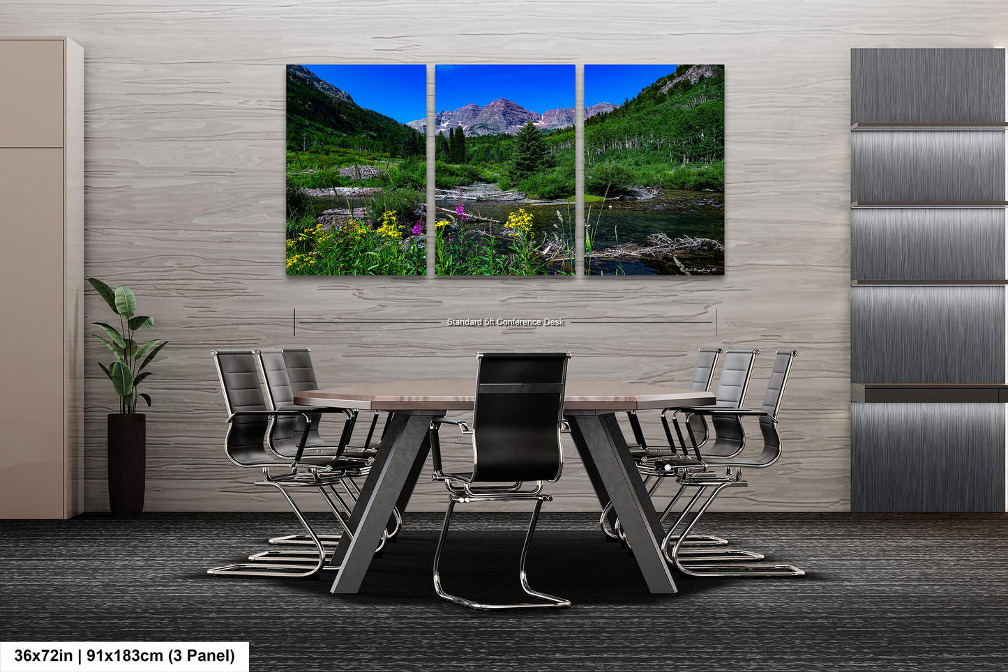 Maroon Bells summer landscape, Aspen Colorado, Colorado wall art, wildflower prints, San Juan mountains, triptych, aspen