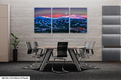 Breckenridge Colorado sunrise picture, Breckenridge wall art, Breckenridge ski resort, moon over Breckenridge, Breckenridge photography