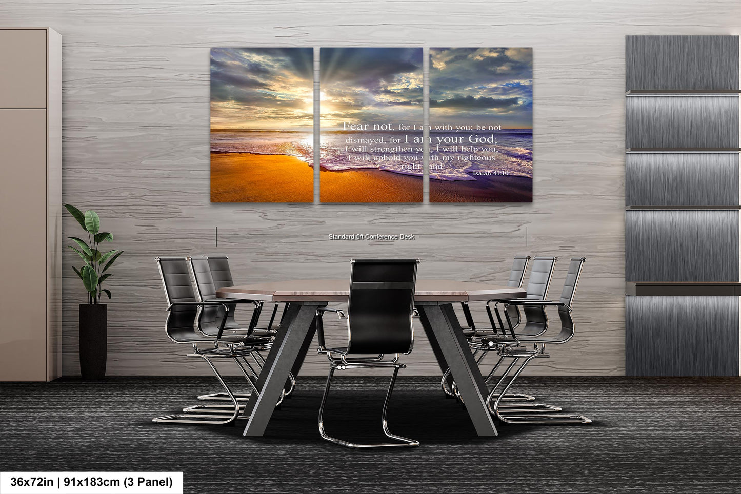 Isaiah 41:10, Inspirational Canvas Wall Art Prints, Sunset Beach, Christian Canvas Art, Christian Religious Decor for Home