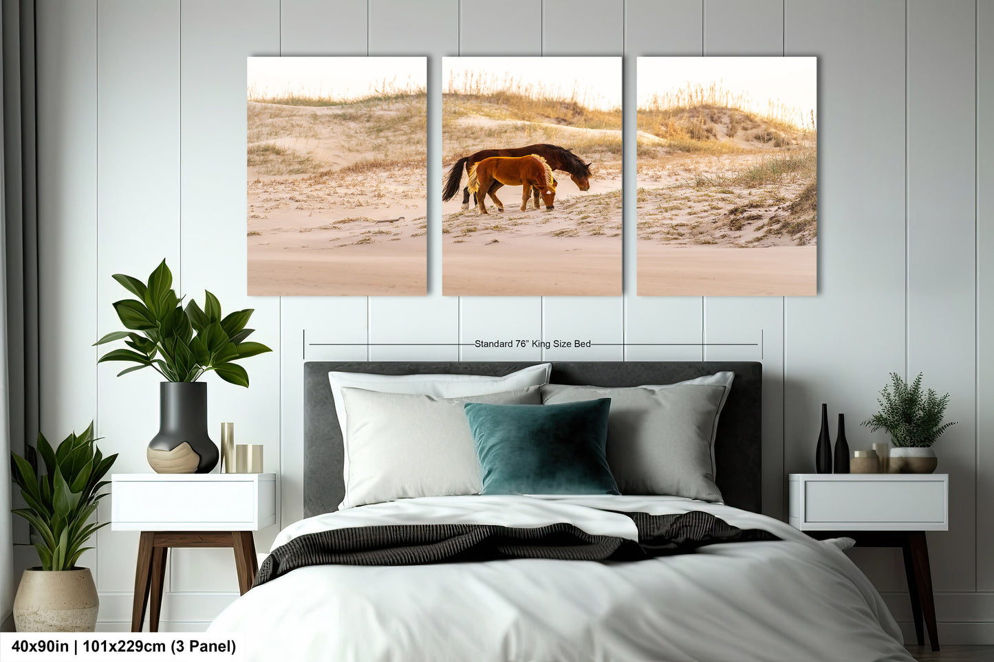 Wild Mustang Horses Mother and Baby Sunset / Fine Art Print / Canvas / Acrylic / Metal / Photography