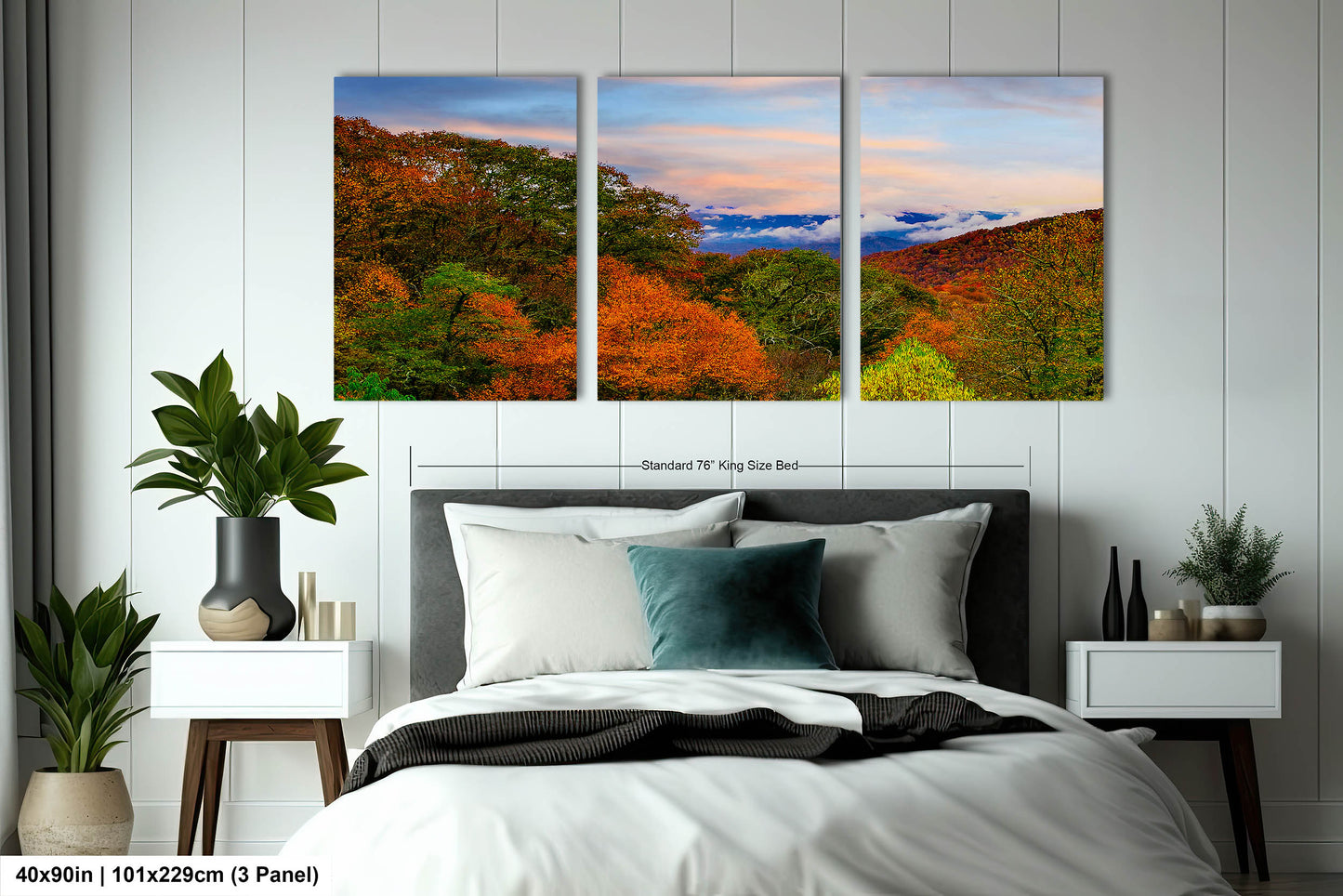 Blue ridge mountains fall picture, Smoky mountains autumn landscape, North Carolina mountains, Appalachia, Smoky mountain art, triptych