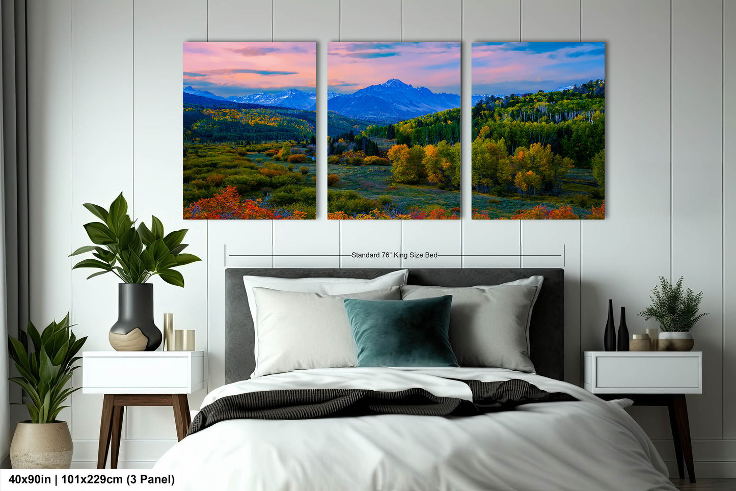 San Juan mountains, Rocky Mountain photo, 3 piece wall art, fall colors, Mt. Sneffels, extra large canvas wall art, autumn colors