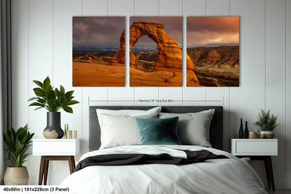 Sunset at Delicate Arch art canvas wall print Arches National Park Utah Ready to hang gift canvas print. Wall Art Office Home Decorations