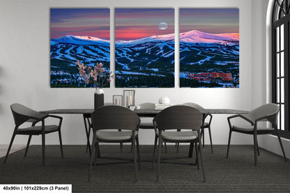 Breckenridge Colorado sunrise picture, Breckenridge wall art, Breckenridge ski resort, moon over Breckenridge, Breckenridge photography