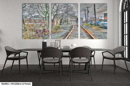 Beacon NY train tracks hdr living room bar cityy rebirth canvas print metal print