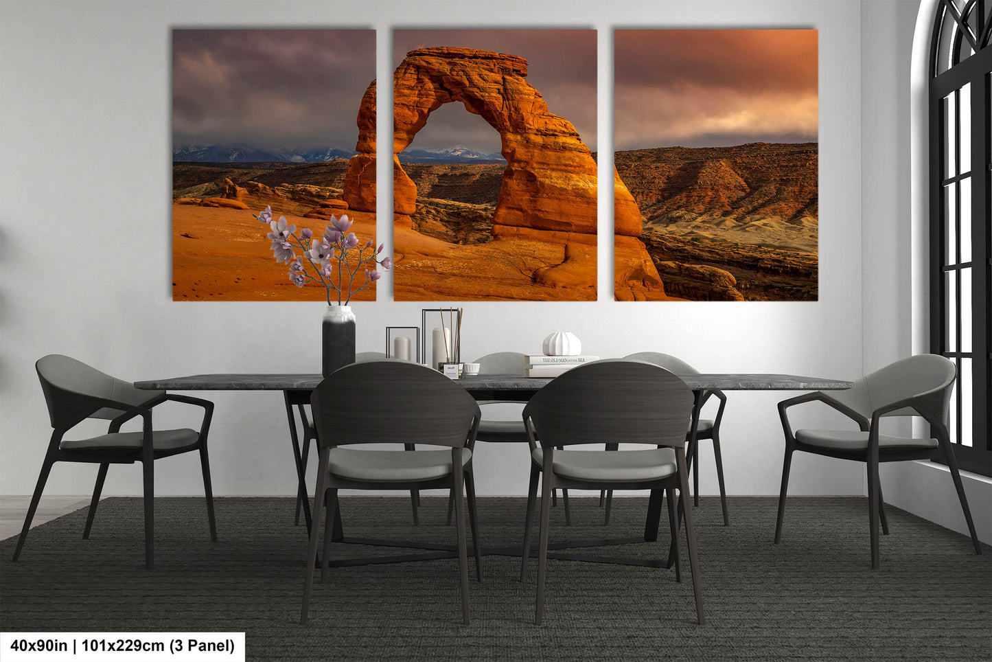 Sunset at Delicate Arch art canvas wall print Arches National Park Utah Ready to hang gift canvas print. Wall Art Office Home Decorations