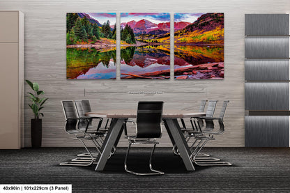 Maroon Bells near Aspen, Maroon Bells photo, Colorado art, autumn canvas, mountain wall art, Aspen art, autumn colors