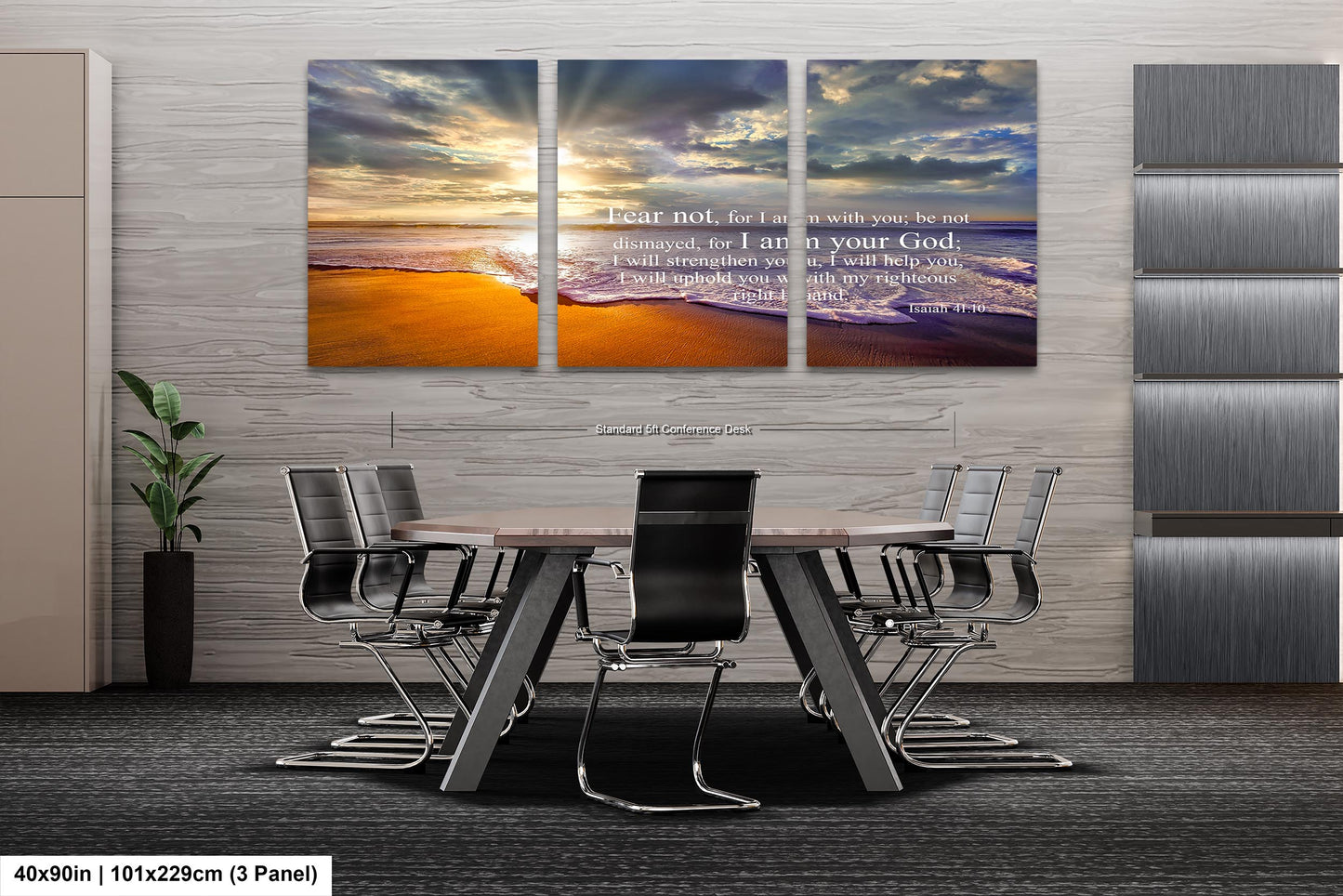 Isaiah 41:10, Inspirational Canvas Wall Art Prints, Sunset Beach, Christian Canvas Art, Christian Religious Decor for Home