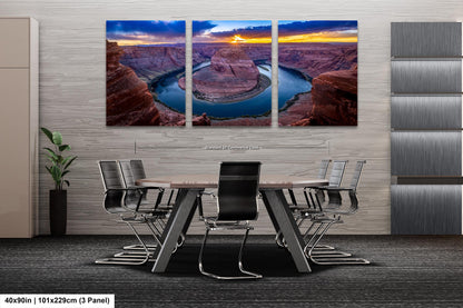 Sunset at Horseshoe Bend, Page, Arizona Fine art Canvas/Metal/Acrylic/Photo Print Wall Art Office Home Decorations Ready to hang