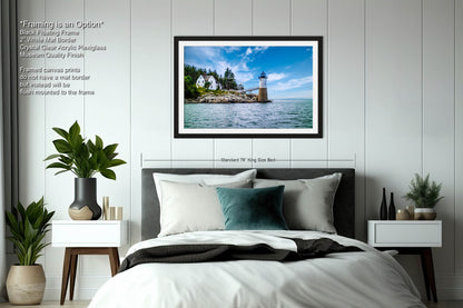 Coastal Charm: Isle au Haut Lighthouse Acadia National Park Nautical Canvas Print Wall Art