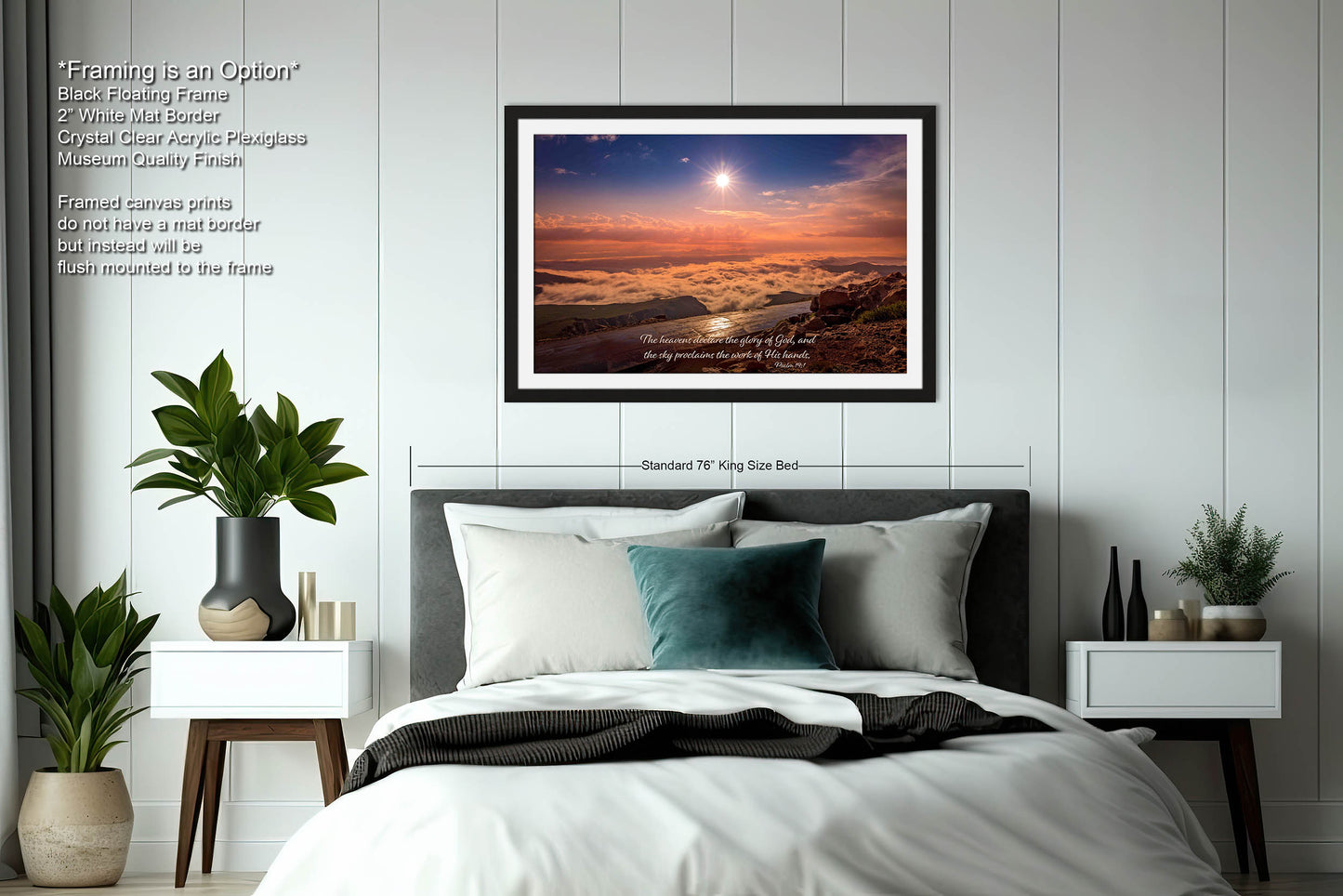 The Heavens Declare the Glory of God, Psalm 19:1 Christian Inspirational Wall Art, Mt. Evans Sunrise, Colorado Landscape,  Scripture Canvas