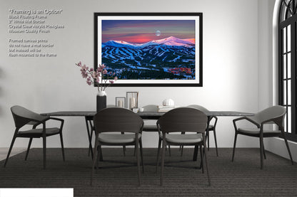 Breckenridge Colorado sunrise picture, Breckenridge wall art, Breckenridge ski resort, moon over Breckenridge, Breckenridge photography