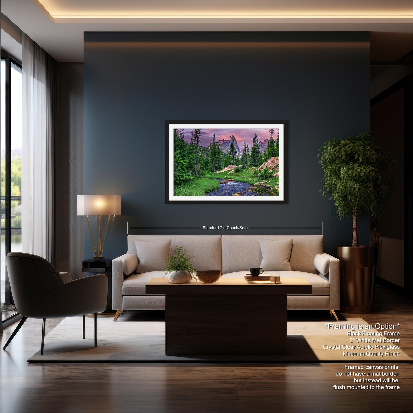 Rocky Mountain National Park wall art, summer in Estes Park, Colorado wall art, mountain stream, large framed art work