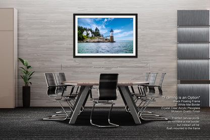 Coastal Charm: Isle au Haut Lighthouse Acadia National Park Nautical Canvas Print Wall Art