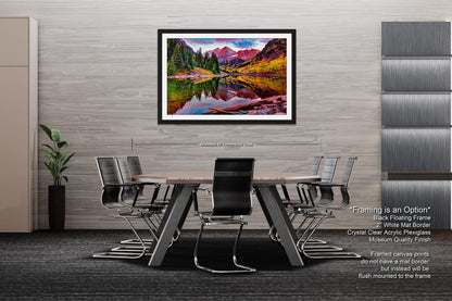 Maroon Bells near Aspen, Maroon Bells photo, Colorado art, autumn canvas, mountain wall art, Aspen art, autumn colors