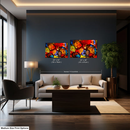 Color Glass Flowers Print, Chihuly Glass Wall Art, Home Decoration, House Warming Gift, Interior Design Ideas, Abstract Art, Urban Art