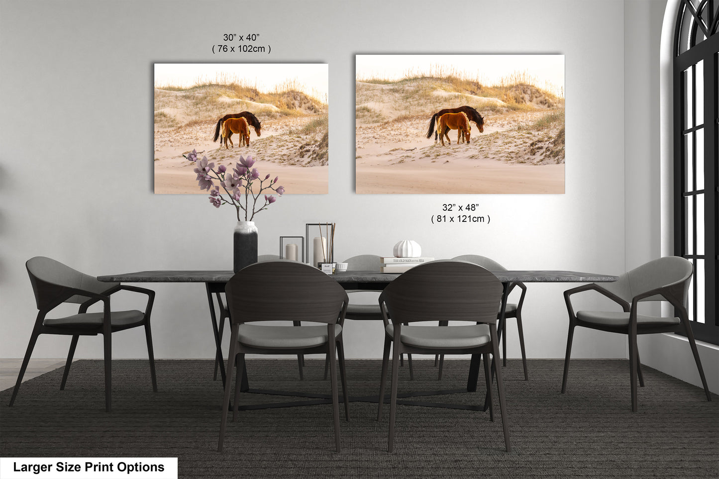 Wild Mustang Horses Mother and Baby Sunset / Fine Art Print / Canvas / Acrylic / Metal / Photography