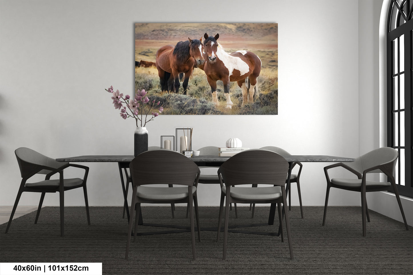 Wild Horses, Western Wall Art, Office, Living Room, Bedroom, Bar, Entryway, Canvas, Metal, Glossy Photo Print