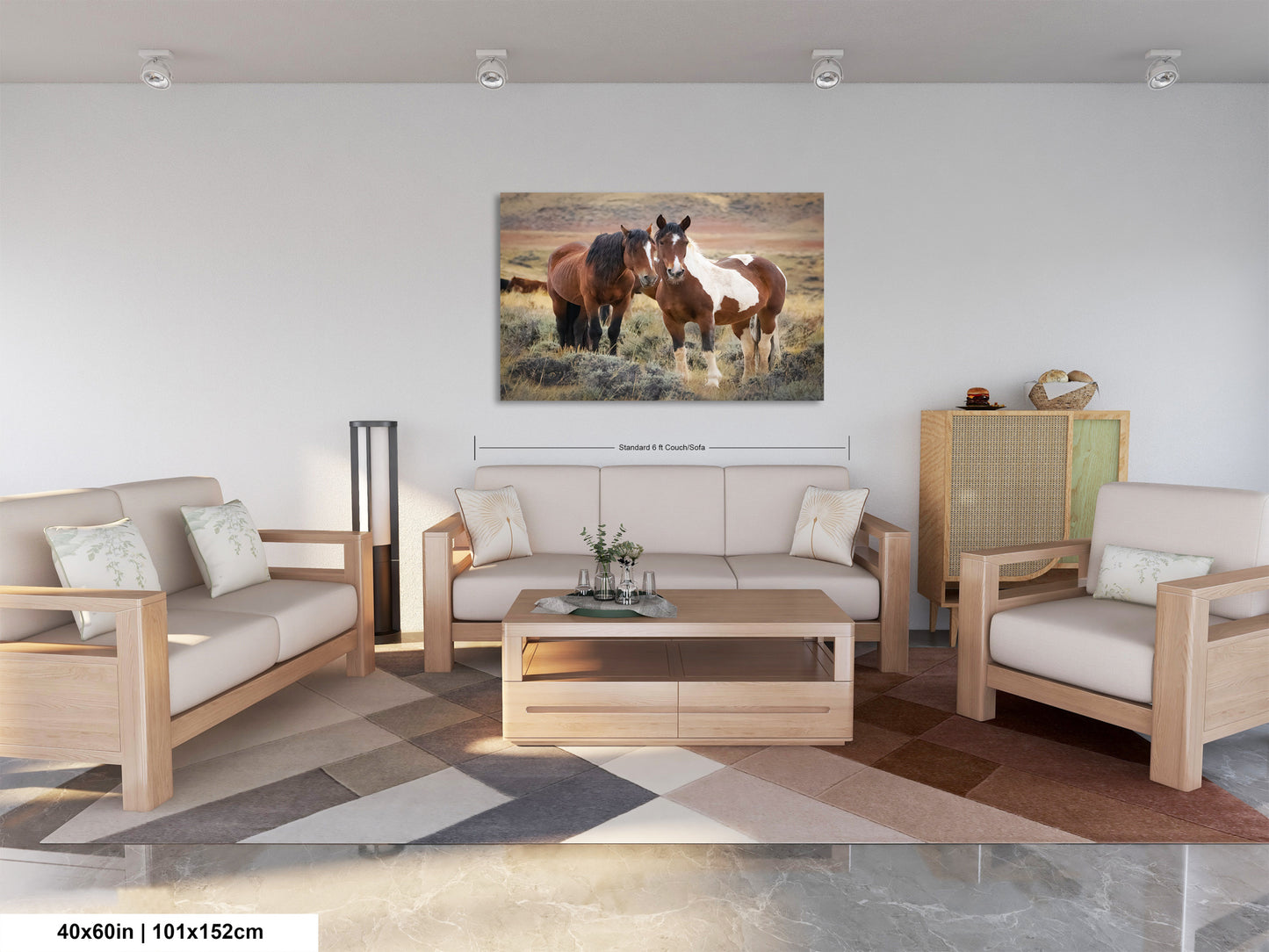 Wild Horses, Western Wall Art, Office, Living Room, Bedroom, Bar, Entryway, Canvas, Metal, Glossy Photo Print