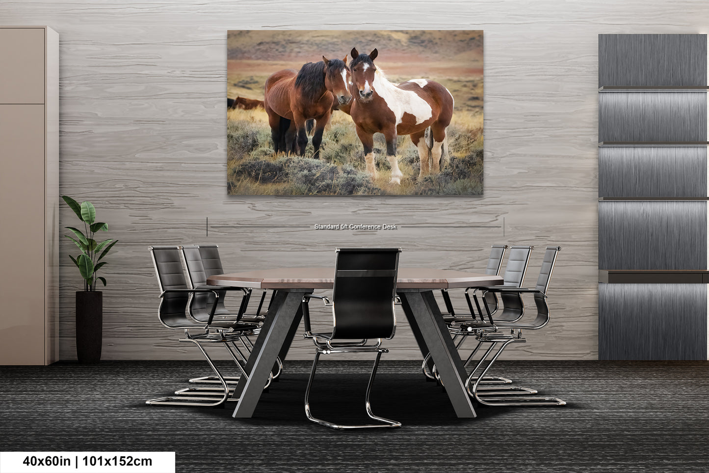 Wild Horses, Western Wall Art, Office, Living Room, Bedroom, Bar, Entryway, Canvas, Metal, Glossy Photo Print