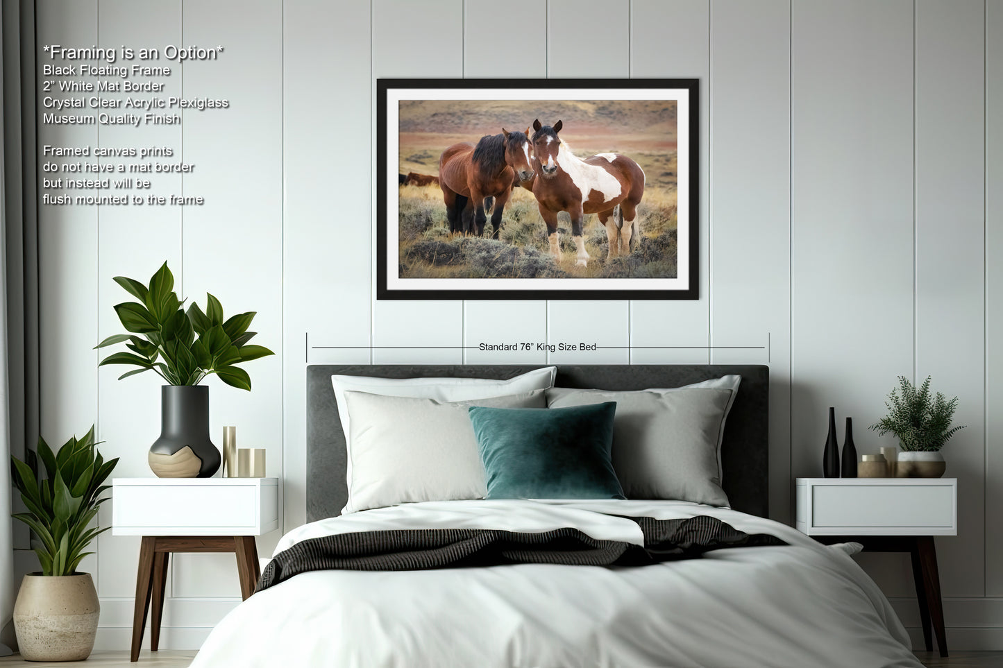 Wild Horses, Western Wall Art, Office, Living Room, Bedroom, Bar, Entryway, Canvas, Metal, Glossy Photo Print