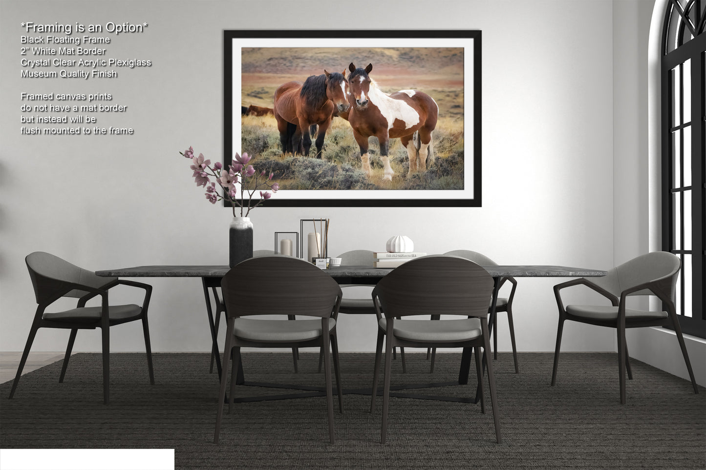 Wild Horses, Western Wall Art, Office, Living Room, Bedroom, Bar, Entryway, Canvas, Metal, Glossy Photo Print