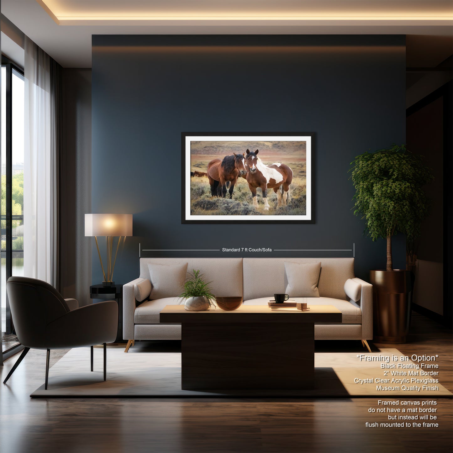 Wild Horses, Western Wall Art, Office, Living Room, Bedroom, Bar, Entryway, Canvas, Metal, Glossy Photo Print