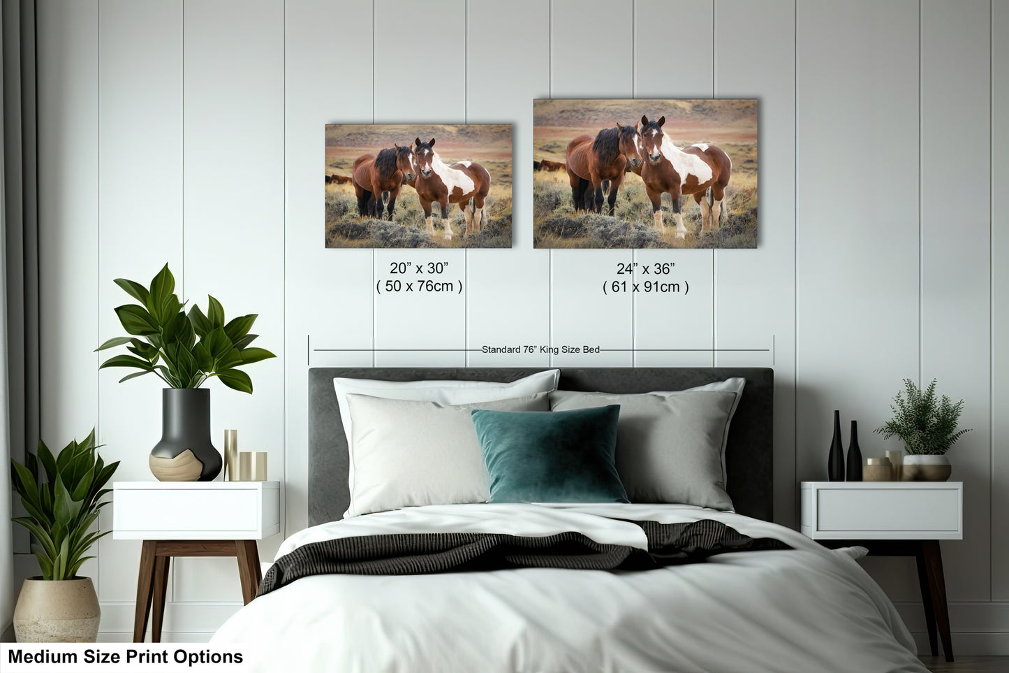 Wild Horses, Western Wall Art, Office, Living Room, Bedroom, Bar, Entryway, Canvas, Metal, Glossy Photo Print
