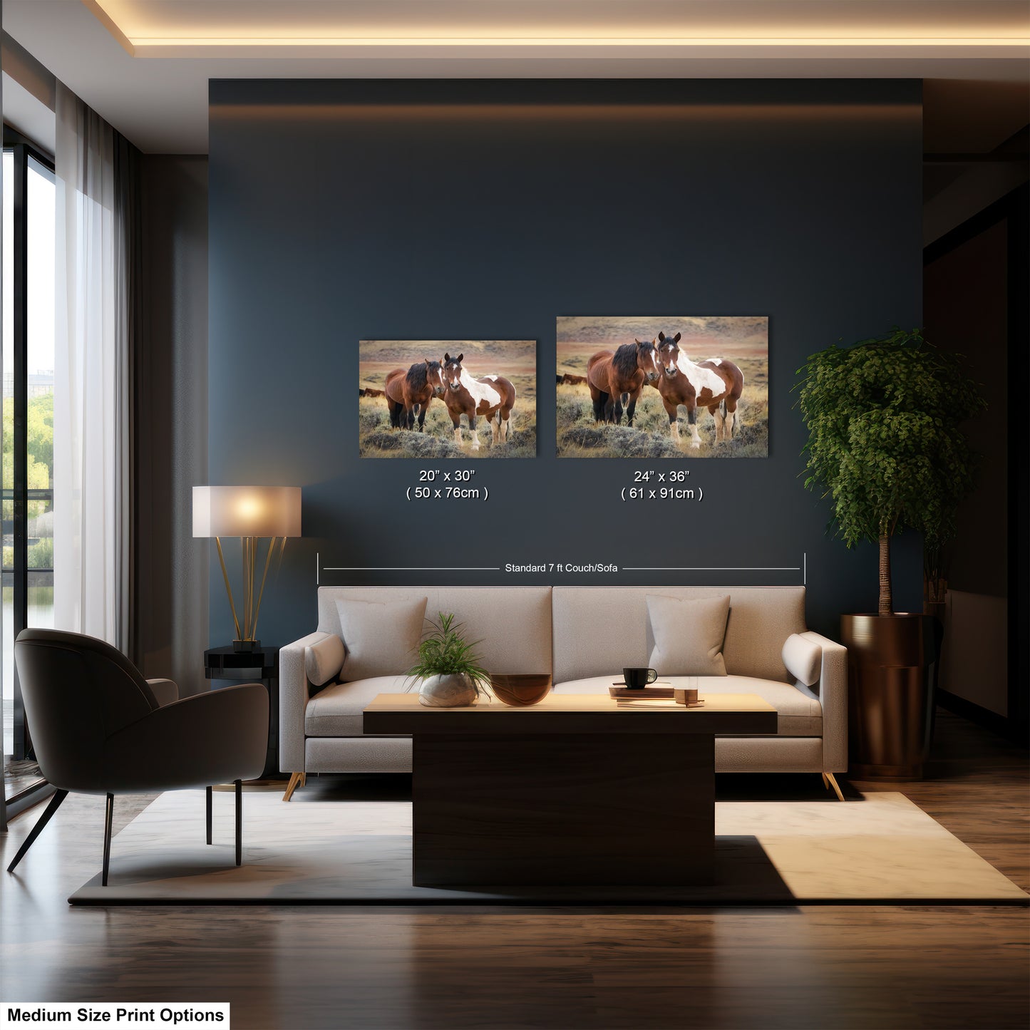 Wild Horses, Western Wall Art, Office, Living Room, Bedroom, Bar, Entryway, Canvas, Metal, Glossy Photo Print