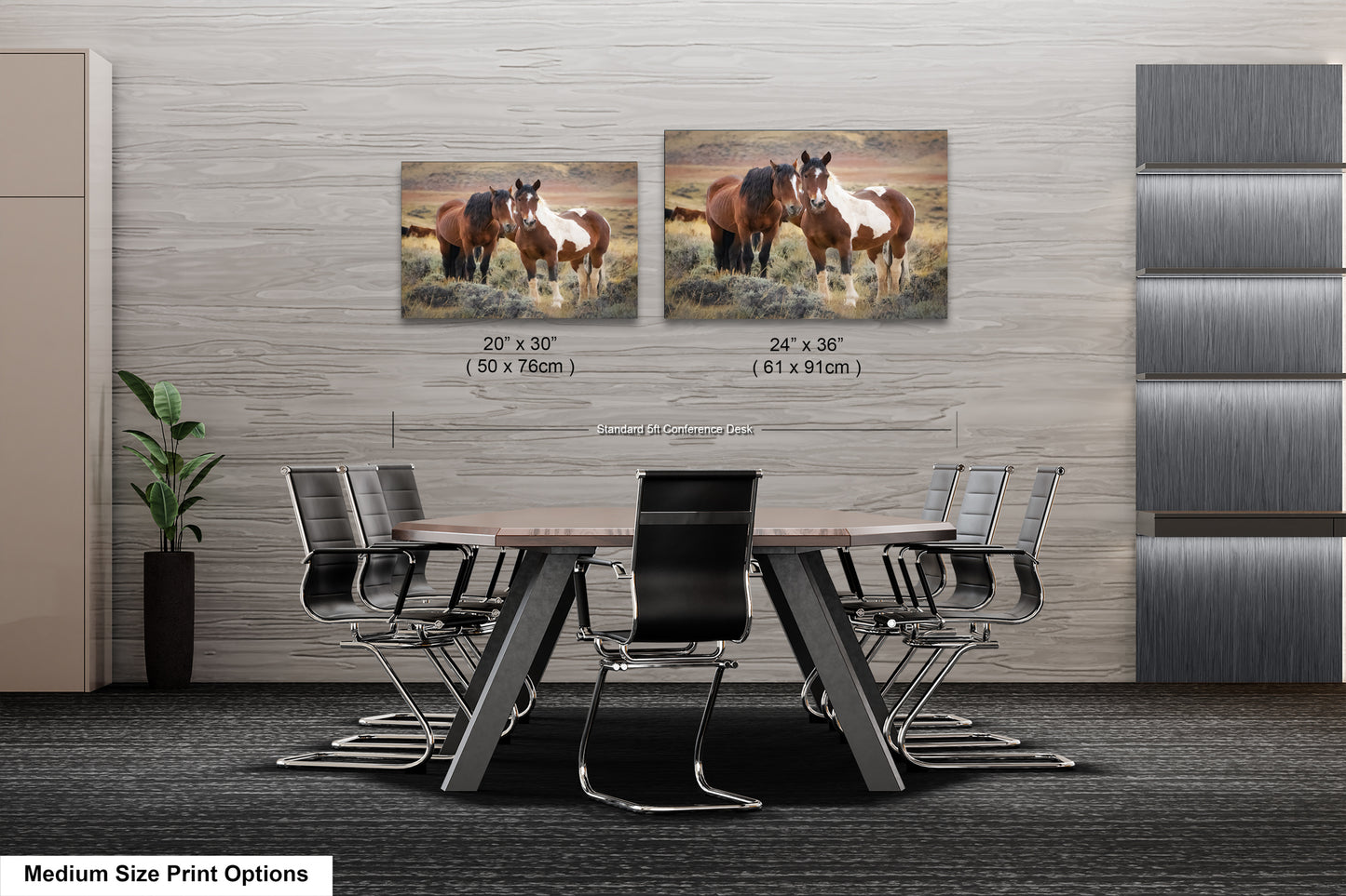 Wild Horses, Western Wall Art, Office, Living Room, Bedroom, Bar, Entryway, Canvas, Metal, Glossy Photo Print