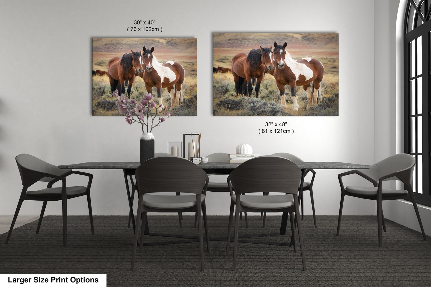Wild Horses, Western Wall Art, Office, Living Room, Bedroom, Bar, Entryway, Canvas, Metal, Glossy Photo Print