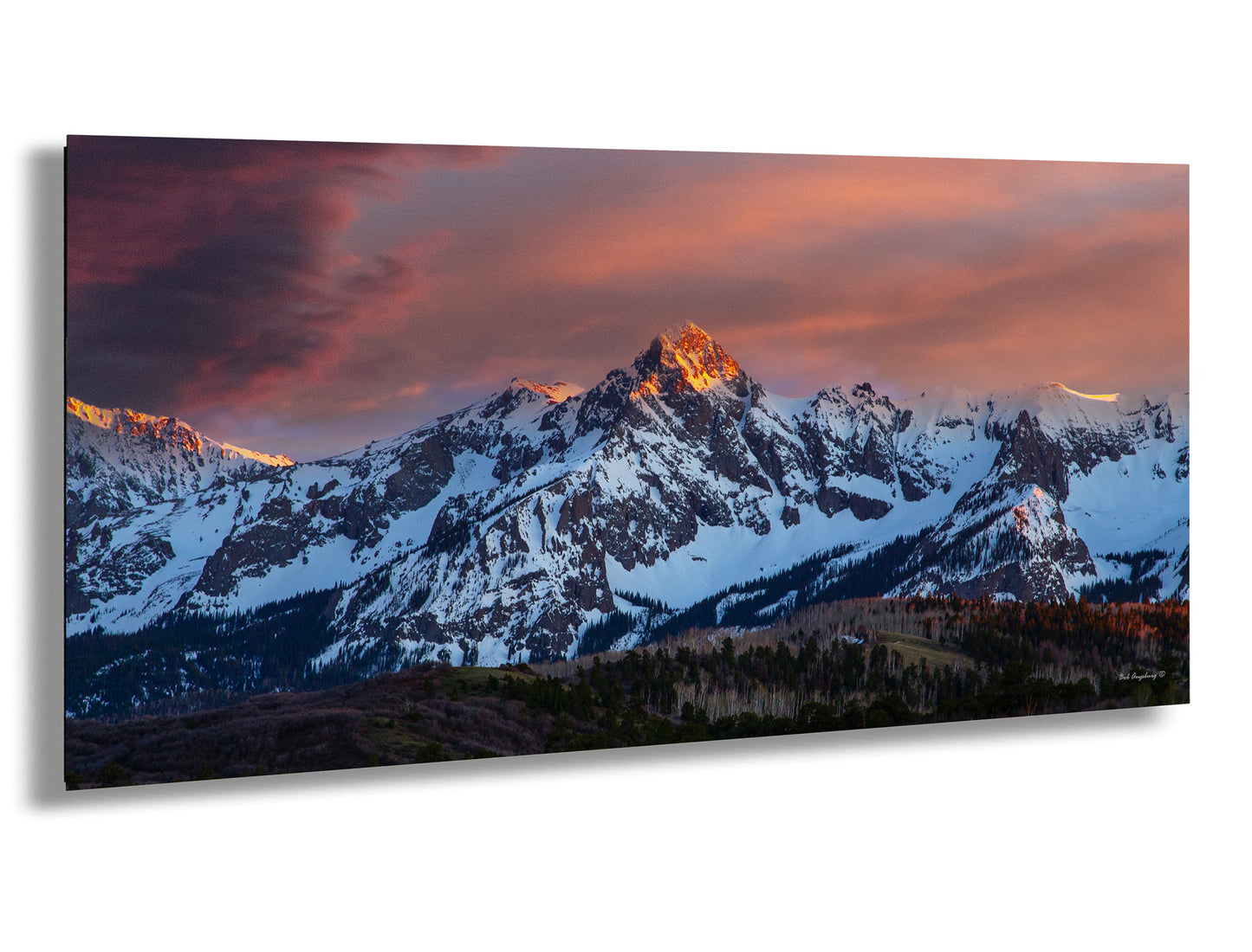 Colorado wall art sunset picture, Telluride art, San Juan mountains canvas, mountain wall art, panoramic print, mountain wall decor, sunset
