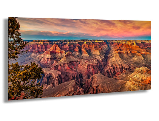 Grand Canyon Sunset Photography, Landscape Canvas Print, Travel Art, Wall decor, South Rim Desert, Arizona Park, Red Rocks