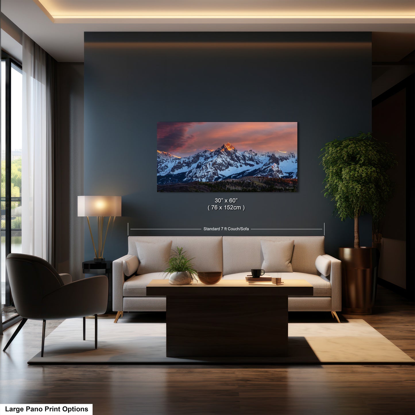 Colorado wall art sunset picture, Telluride art, San Juan mountains canvas, mountain wall art, panoramic print, mountain wall decor, sunset