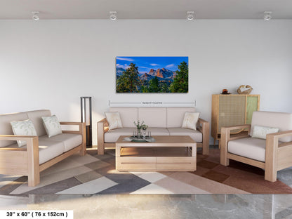 Colorado snowy mountain sunset, Estes Park wall art, Rocky Mountains canvas print