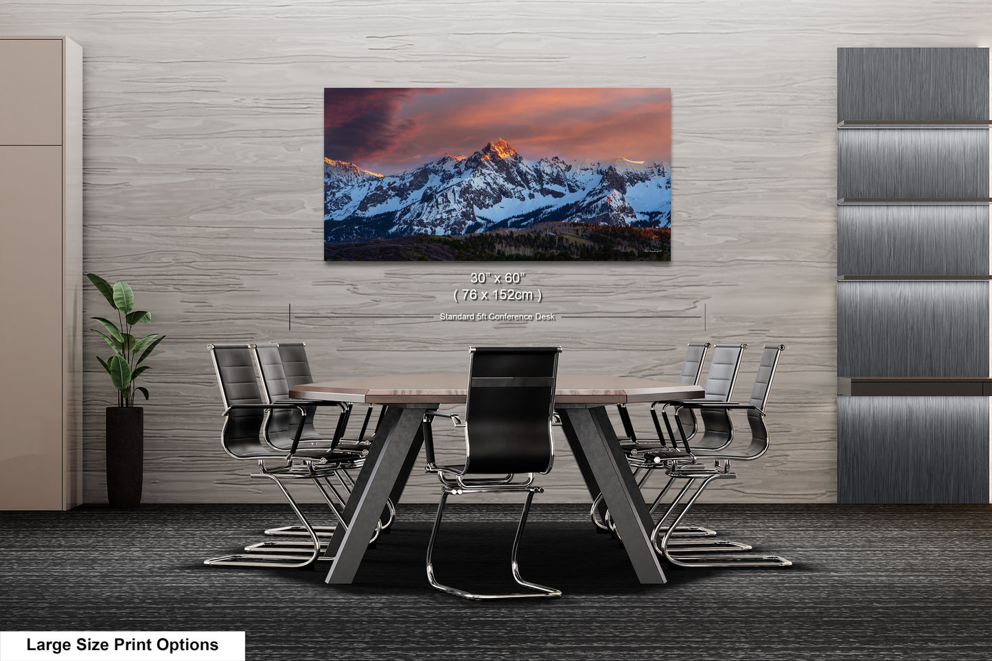 Colorado wall art sunset picture, Telluride art, San Juan mountains canvas, mountain wall art, panoramic print, mountain wall decor, sunset