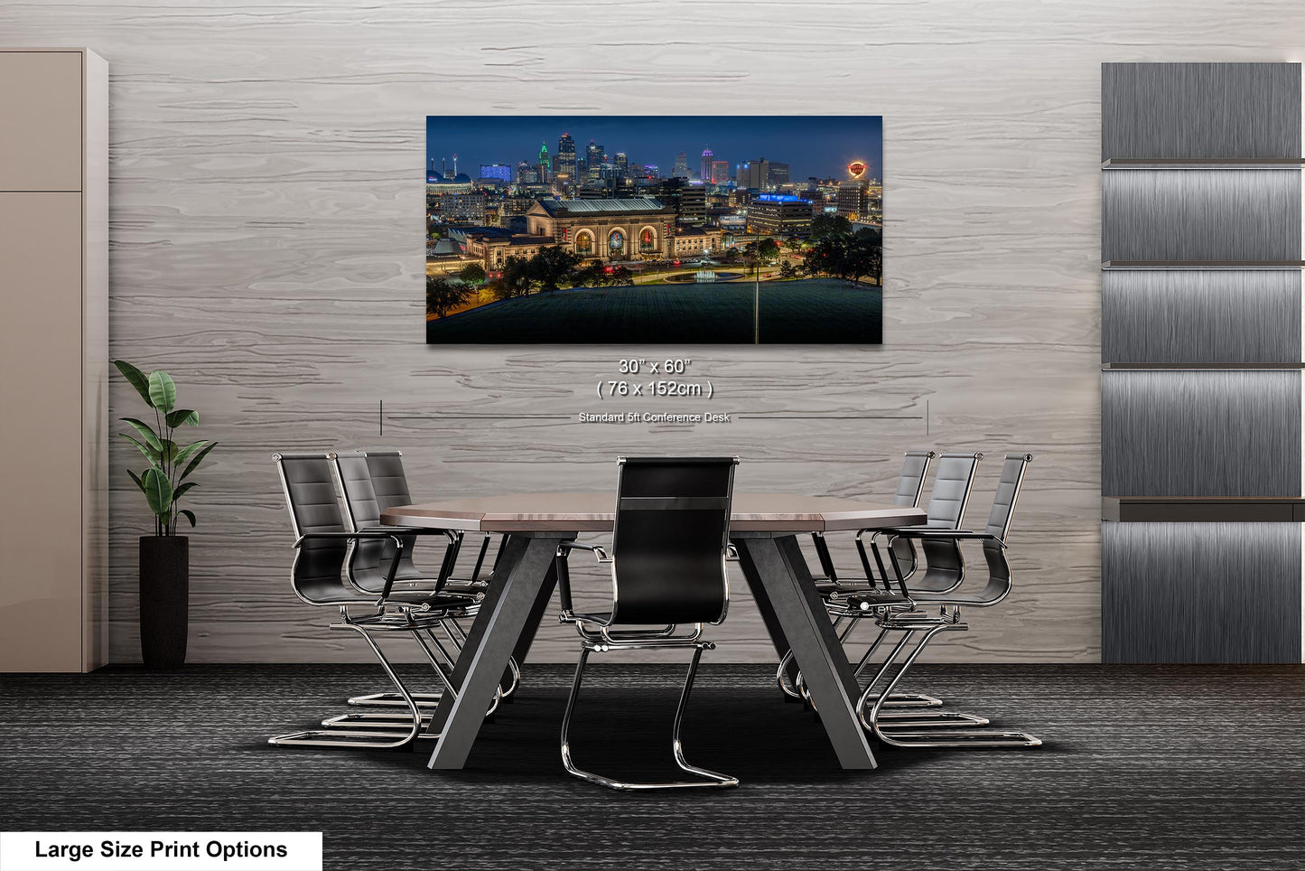 Union Station and Kansas City Skyline, Western Auto Neon Sign, Kansas City Wall Art