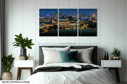 Union Station and Kansas City Skyline, Western Auto Neon Sign, Kansas City Wall Art